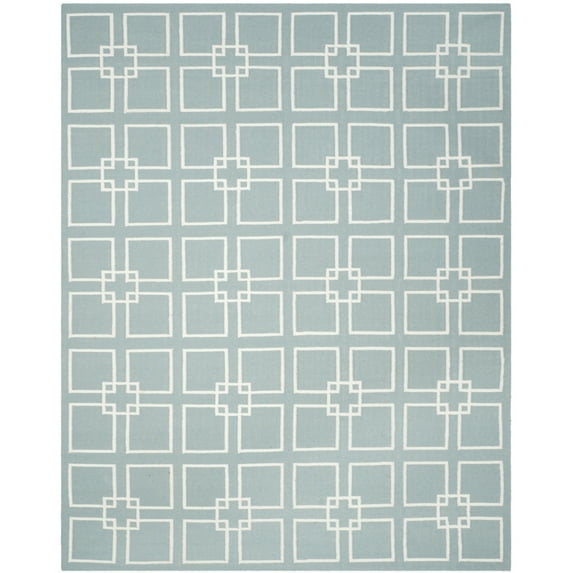 SAFAVIEH Martha Stewart Square Dance Geometric Area Rug, Geyser Blue, 5' x 8'