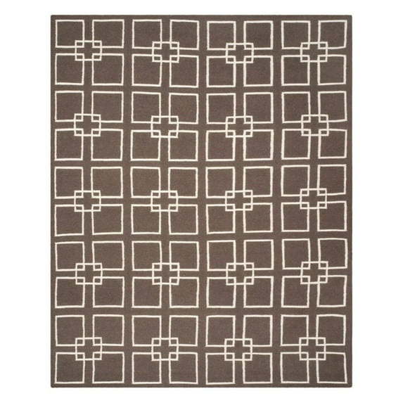 SAFAVIEH Martha Stewart Square Dance Geometric Area Rug, Tilled Soil Brown, 4' x 6'