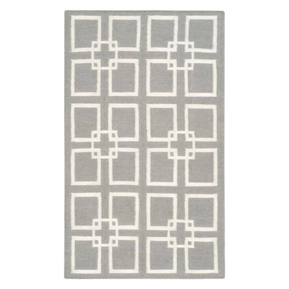 SAFAVIEH Martha Stewart Square Dance Geometric Runner Rug, Cement Grey, 2'3" x 7'