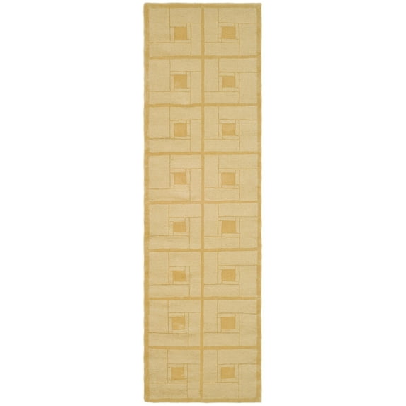 SAFAVIEH Martha Stewart Square Knot Feather Duster Wool Runner Rug, Corkboard, 2'3" x 8'