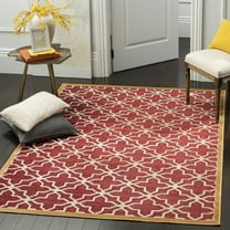 SAFAVIEH Martha Stewart Star Gradient Geometric Area Rug, Red/Ivory, 5'3" x 7'6"