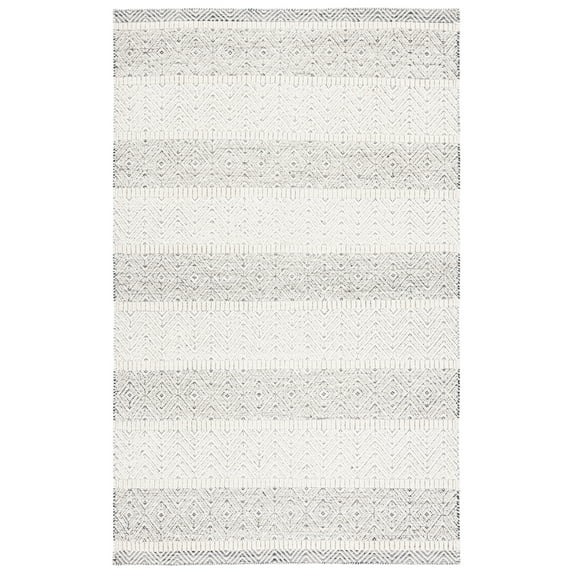 SAFAVIEH Martha Stewart Striped Area Rug, Ivory/Grey, 3' x 5'
