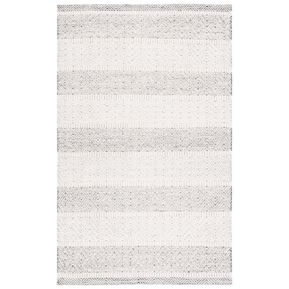 SAFAVIEH Martha Stewart Striped Area Rug, Ivory/Grey, 5' x 8'