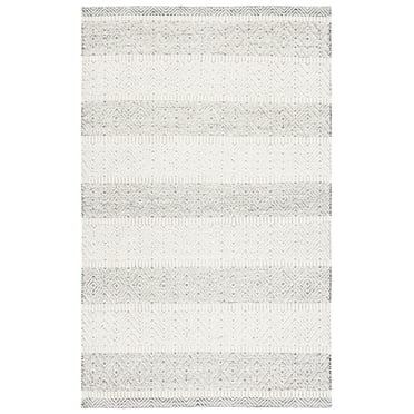 SAFAVIEH Martha Stewart Striped Area Rug, Ivory/Grey, 8' x 10'