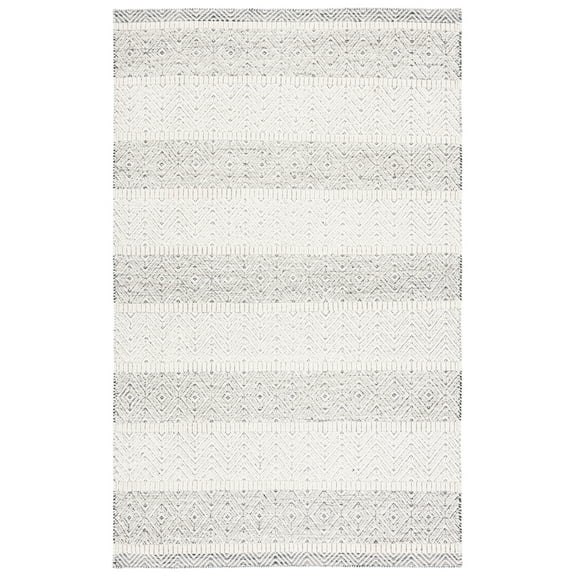 SAFAVIEH Martha Stewart Striped Area Rug, Ivory/Grey, 8' x 10'