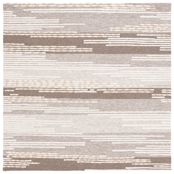 SAFAVIEH Martha Stewart Striped Area Rug, Natural/Beige, 6' x 6' Square