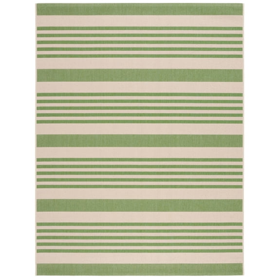 SAFAVIEH Martha Stewart Striped Indoor/Outdoor Area Rug, Cream/Olive, 6'7" x 8'7"