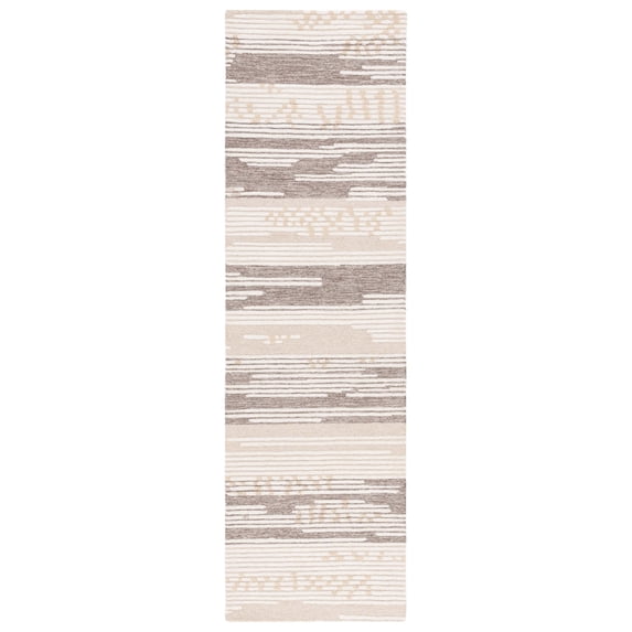 SAFAVIEH Martha Stewart Striped Runner Rug, Natural/Brown, 2'3" x 8'