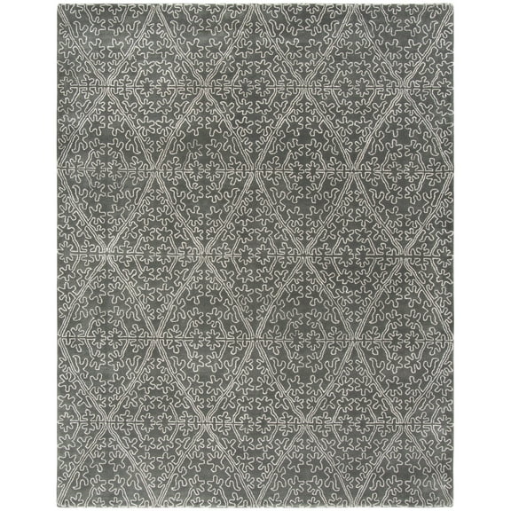 SAFAVIEH Martha Stewart Strolling Garden Geometric Area Rug, Rock Garden/Grey, 3'9" x 5'9"