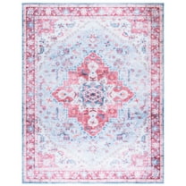 SAFAVIEH Martha Stewart Sunny Medallion Machine Washable Area Rug, Red/Blue, 8' x 10'