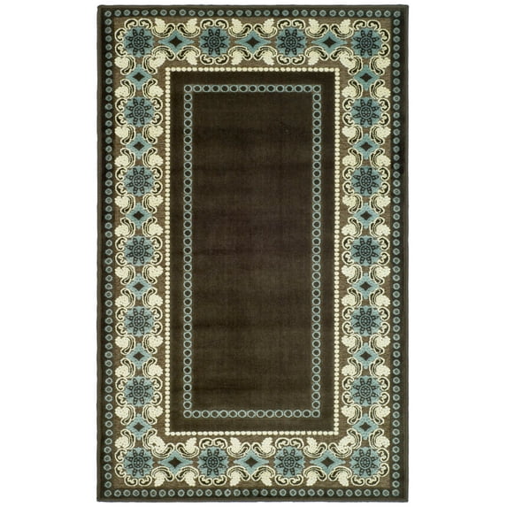 SAFAVIEH Martha Stewart Taj Mahal Floral Bordered Area Rug, Light Brown, 2'7" x 4'
