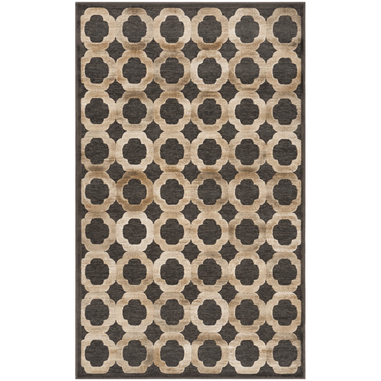 Handcrafted Reversible Gray Geometric Wool-Blend 39" Area Rug