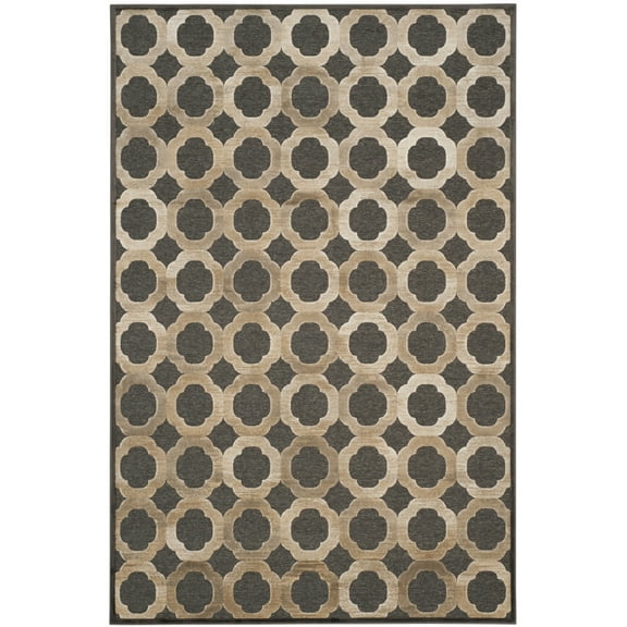 SAFAVIEH Martha Stewart Tanti Geometric Area Rug, Soft Anthracite/Anthracite, 5'1" x 7'6"