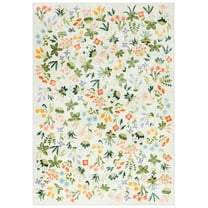 SAFAVIEH Martha Stewart Tanzil Floral Machine Washable Area Rug, Beige/Red, 8' x 10'