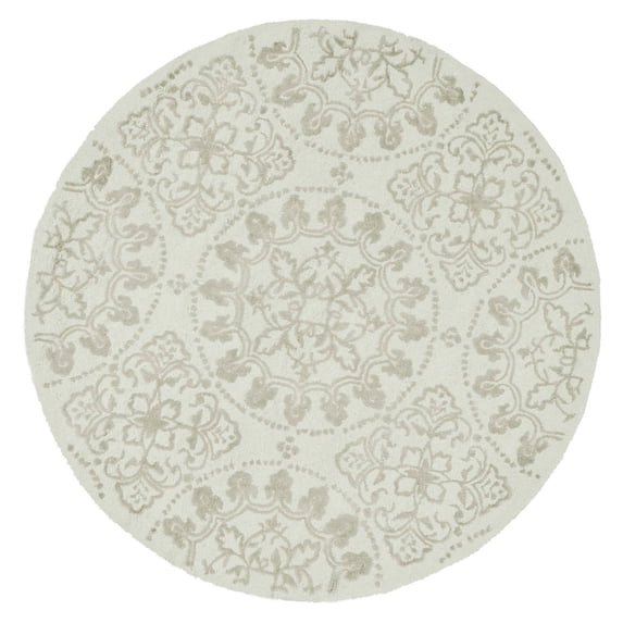 SAFAVIEH Martha Stewart Teraza Stucco Geometric Cotton Area Rug, Shale, 7'9" x 9'9"