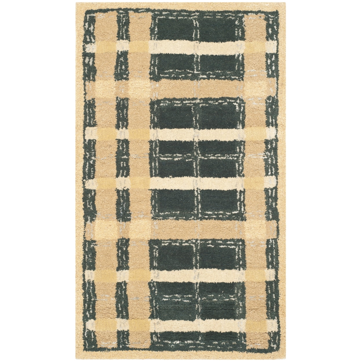 Hand-Tufted Black Spot Wool-Viscose Blend 4' x 6' Area Rug