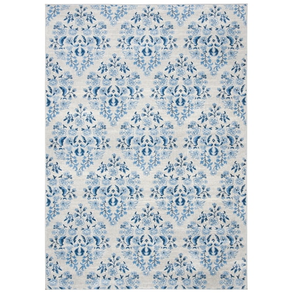 SAFAVIEH Martha Stewart Topher Floral Area Rug, Cream/Blue, 5'3" x 7'6"
