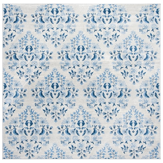SAFAVIEH Martha Stewart Topher Floral Area Rug, Cream/Blue, 6'7" x 6'7" Square