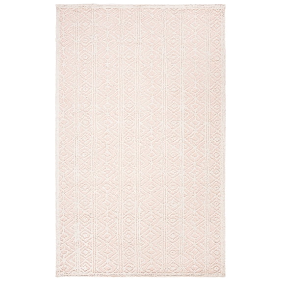 SAFAVIEH Martha Stewart Trace Diamond Area Rug, Beige/Pink, 9' x 12'