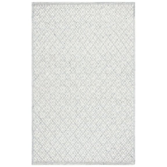 SAFAVIEH Martha Stewart Trace Diamond Area Rug, Grey/Beige, 4' x 6'