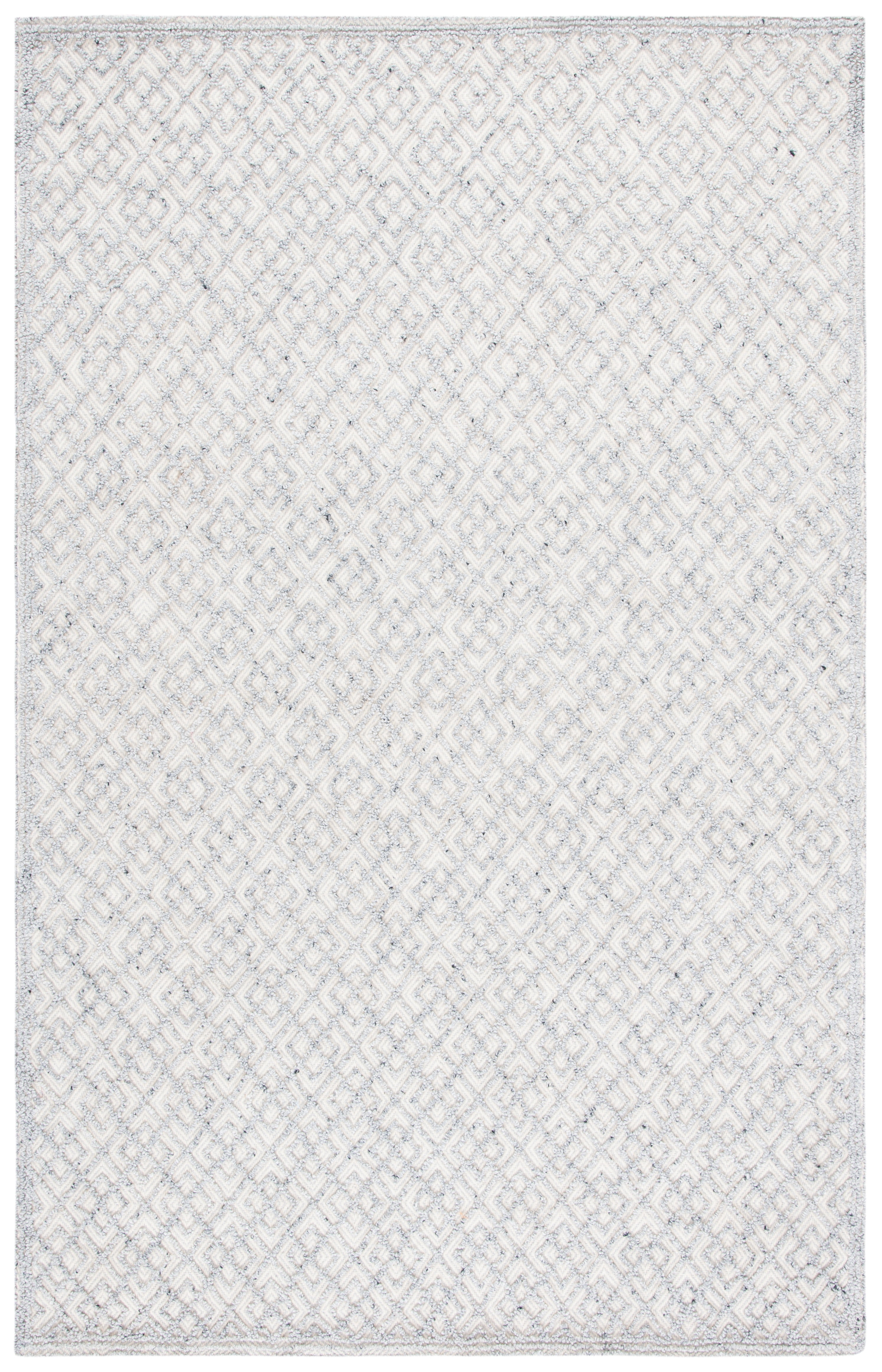 Gray Hand-Tufted Wool 8' x 10' Geometric Area Rug