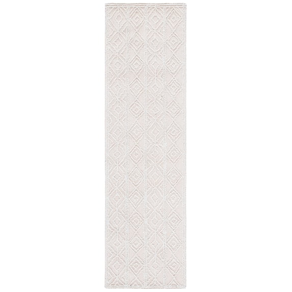 SAFAVIEH Martha Stewart Trace Diamond Runner Rug, Beige/Pink, 2'3" x 8'
