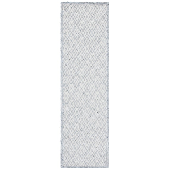 SAFAVIEH Martha Stewart Trace Diamond Runner Rug, Grey/Beige, 2'3" x 8'