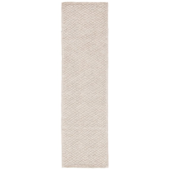 SAFAVIEH Martha Stewart Trace Diamond Runner Rug, Ivory/Blue, 2'3" x 8'