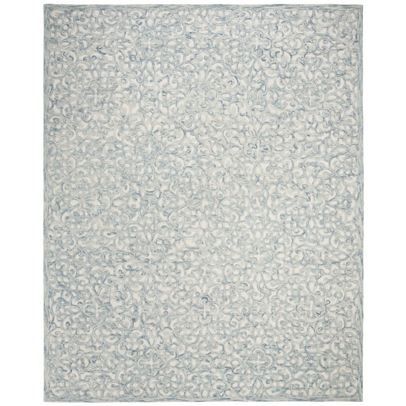SAFAVIEH Martha Stewart Trace Floral Area Rug, Blue/Ivory, 8' x 10'