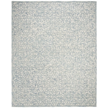 SAFAVIEH Martha Stewart Trace Floral Area Rug, Blue/Ivory, 8' x 10'