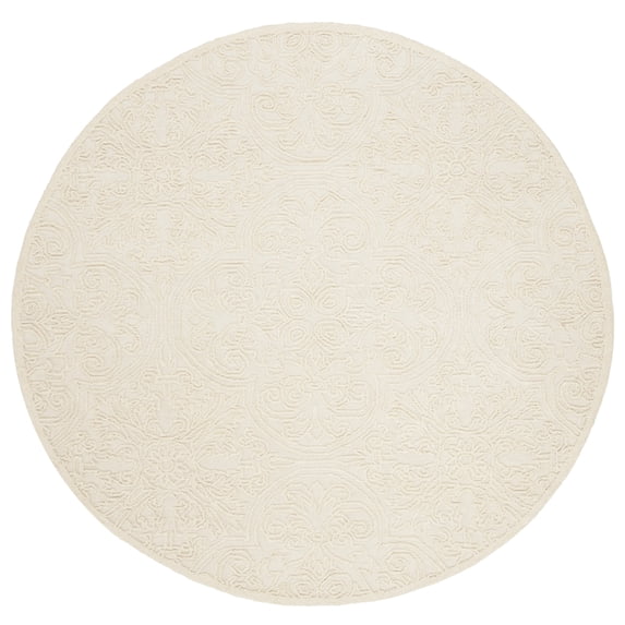 SAFAVIEH Martha Stewart Trace Floral Area Rug, Ivory, 8' x 8' Round
