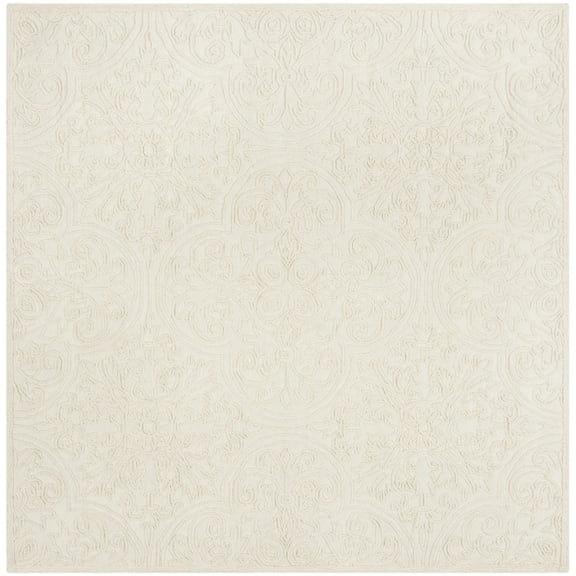 SAFAVIEH Martha Stewart Trace Floral Area Rug, Ivory, 8' x 8' Square