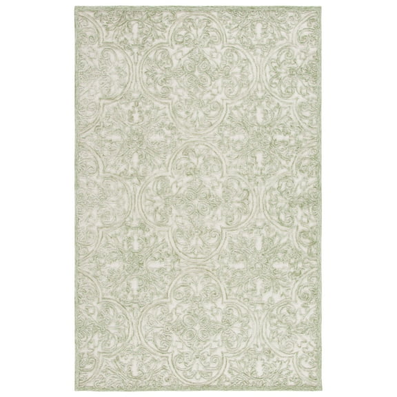 SAFAVIEH Martha Stewart Trace Floral Area Rug, Ivory/Green, 2'6" x 4'