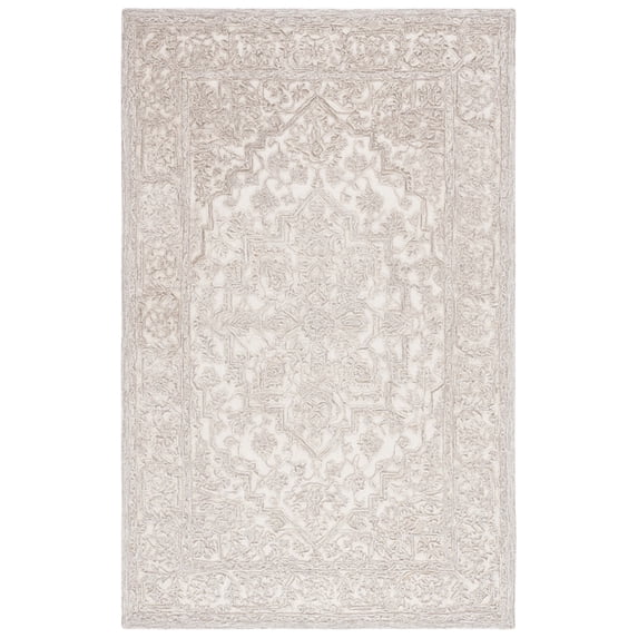 SAFAVIEH Martha Stewart Trace Floral Area Rug, Ivory/Natural, 3' x 5'
