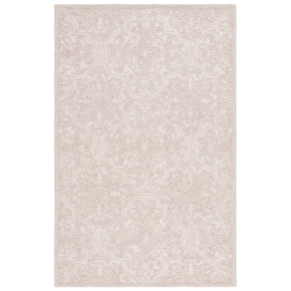 SAFAVIEH Martha Stewart Trace Floral Area Rug, Ivory/Pink, 5' x 8'