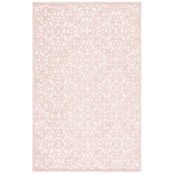 SAFAVIEH Martha Stewart Trace Floral Area Rug, Ivory/Pink, 8' x 10'