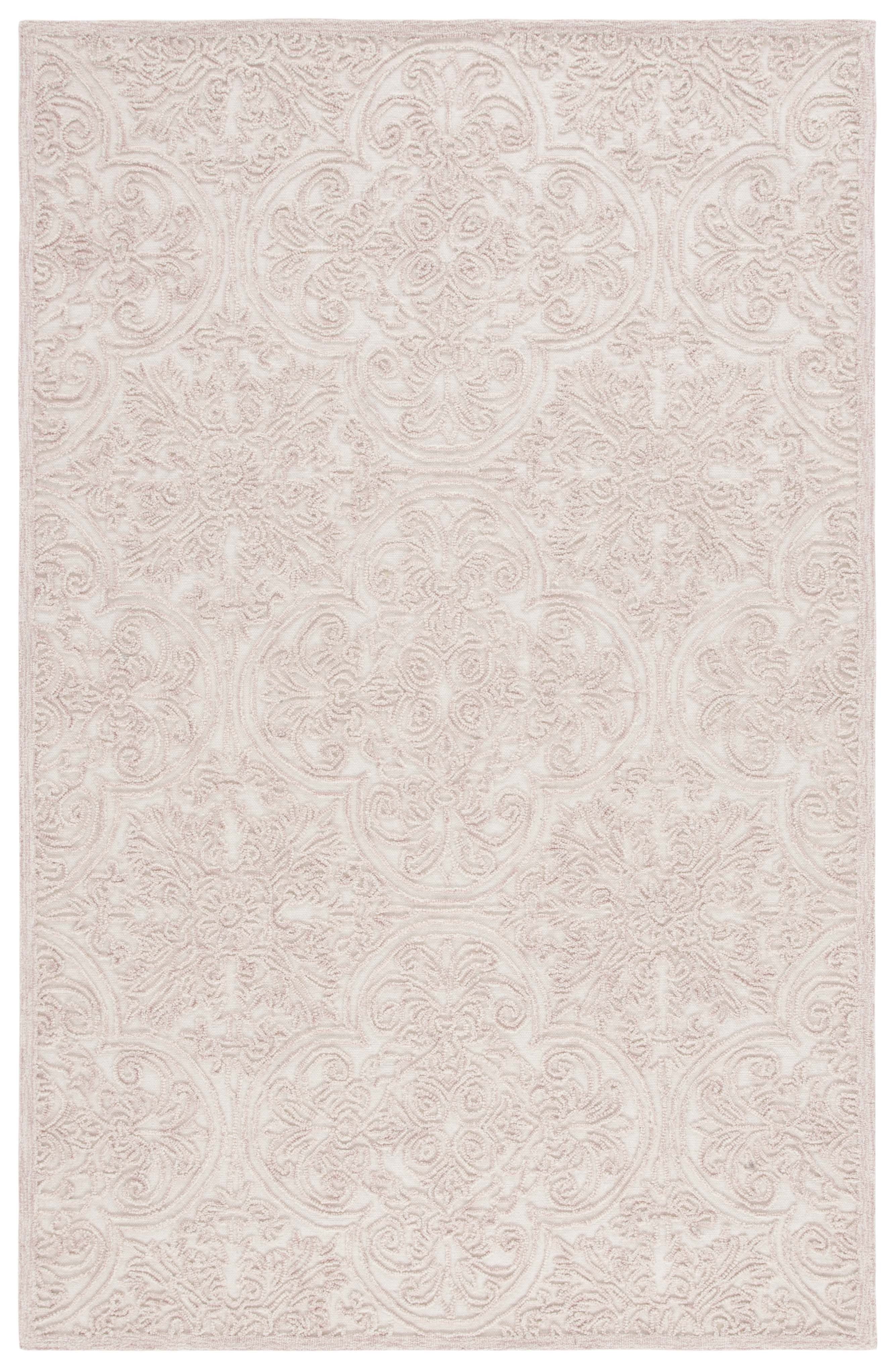 SAFAVIEH Martha Stewart Trace Floral Area Rug, Ivory/Pink, 9' x 12'