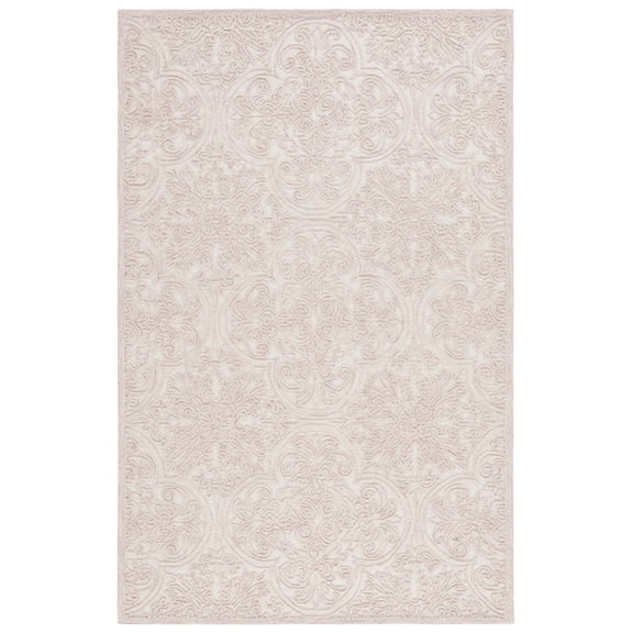 SAFAVIEH Martha Stewart Trace Floral Area Rug, Ivory/Pink, 9' x 12'