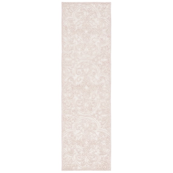 SAFAVIEH Martha Stewart Trace Floral Runner Rug, Ivory/Pink, 2'3" x 10'