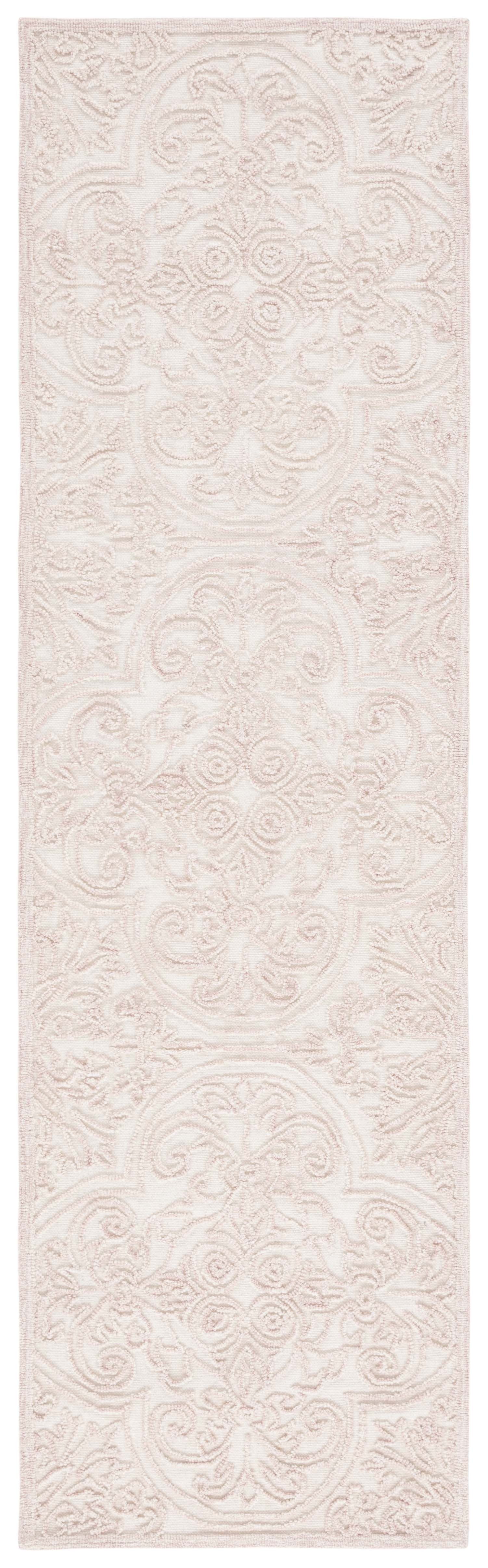 SAFAVIEH Martha Stewart Trace Floral Runner Rug, Ivory/Pink, 2'3" x 12'