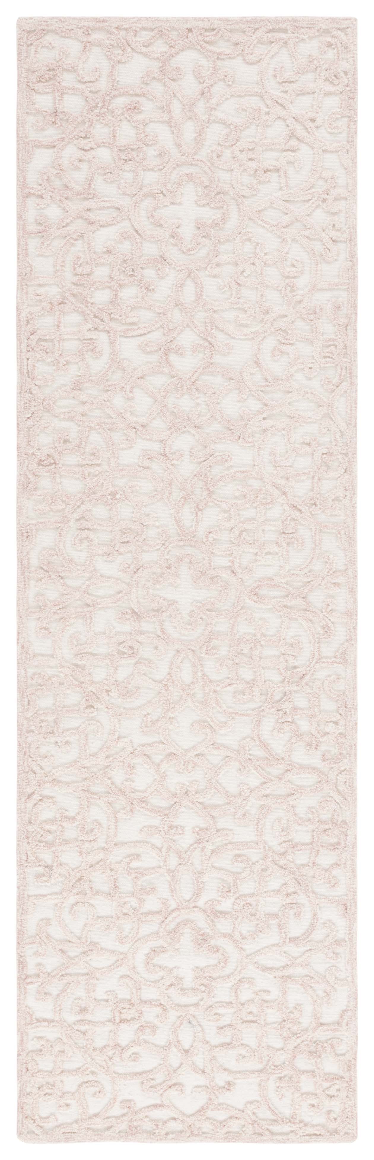 SAFAVIEH Martha Stewart Trace Floral Runner Rug, Ivory/Pink, 2'3" x 8'