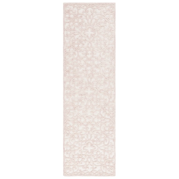 SAFAVIEH Martha Stewart Trace Floral Runner Rug, Ivory/Pink, 2'3" x 8'