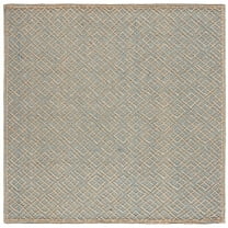 SAFAVIEH Martha Stewart Trace Mabelle Diamond Area Rug, Ivory/Blue, 6' x 6' Square