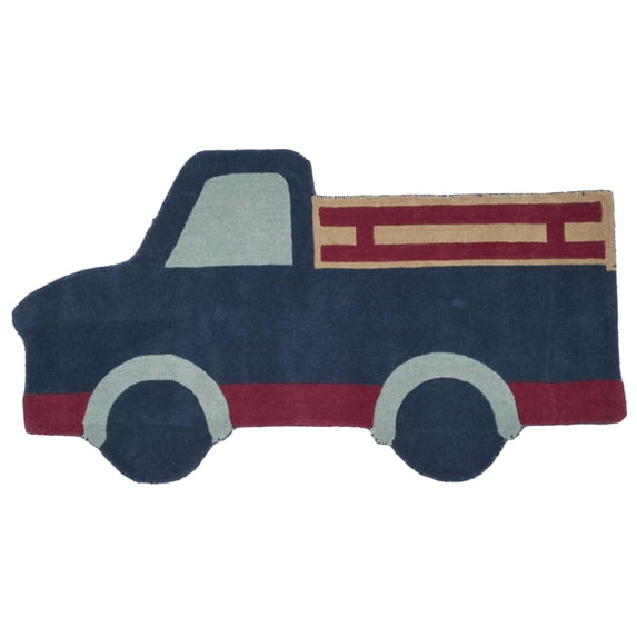 SAFAVIEH Martha Stewart Truck Wool Area Rug, Blue, 3'9" x 7' Specialty