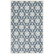 SAFAVIEH Martha Stewart Tufted Diamond Area Rug, Blue/Ivory, 8' x 10'