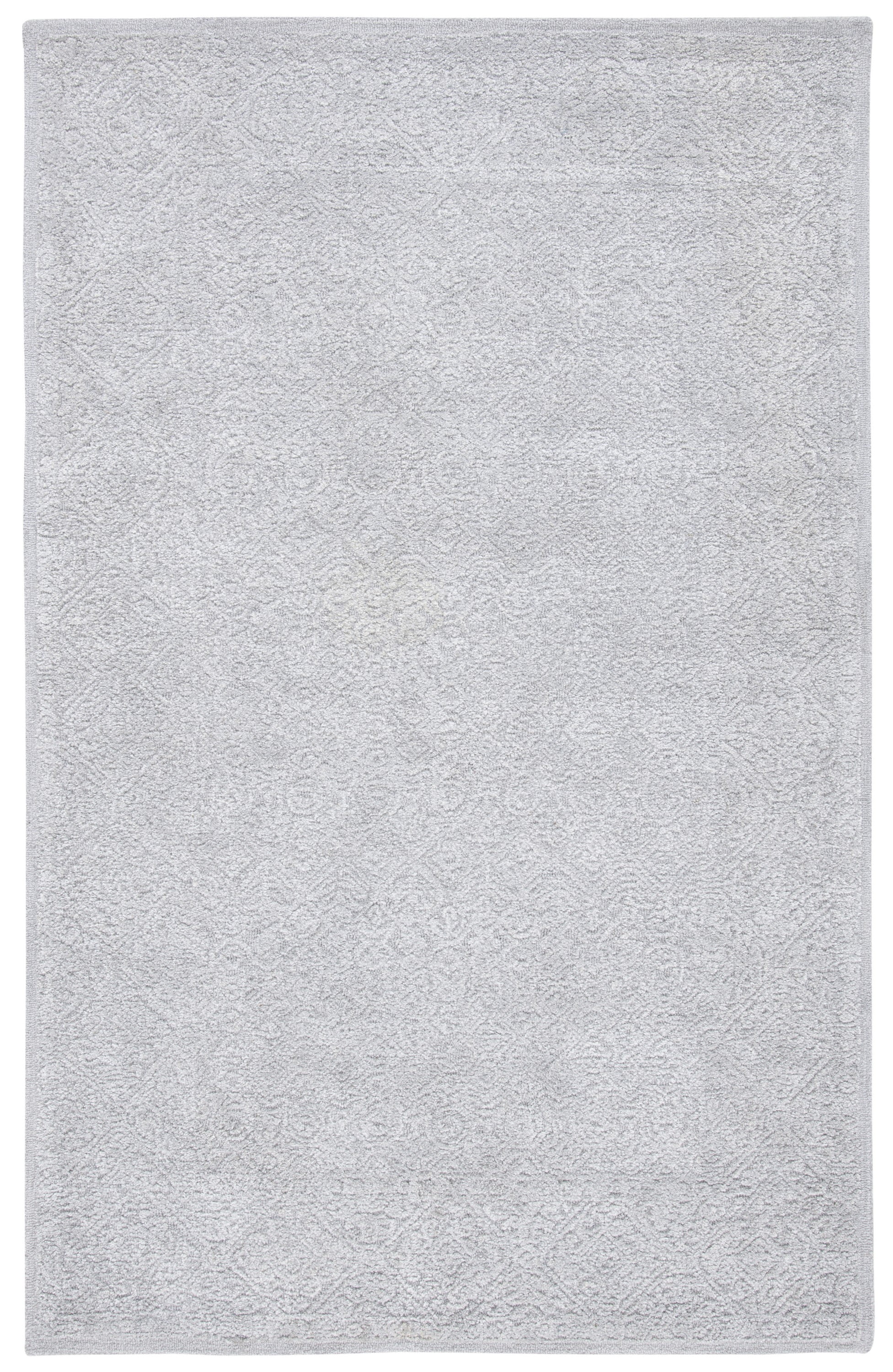 Handmade Gray Tufted Wool and Silk Area Rug 5' x 8'