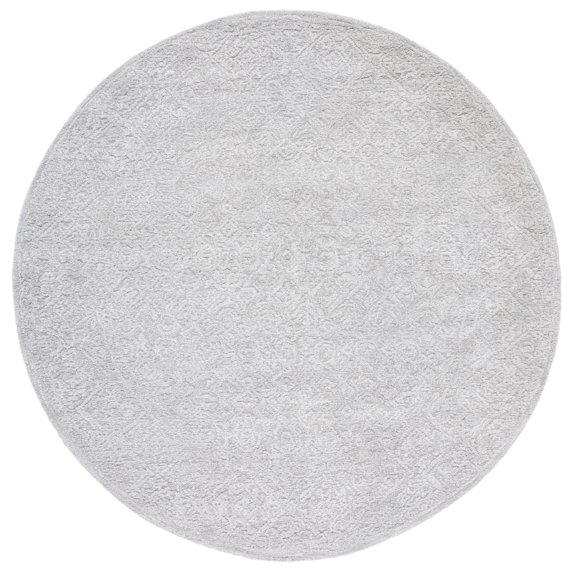 SAFAVIEH Martha Stewart Tufted Wool Area Rug, Grey, 6' x 6' Round