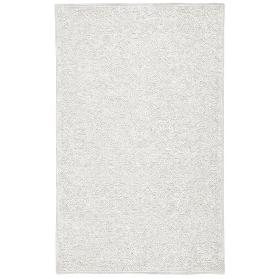 SAFAVIEH Martha Stewart Tufted Wool Area Rug, Light Grey/Taupe, 3' x 5'