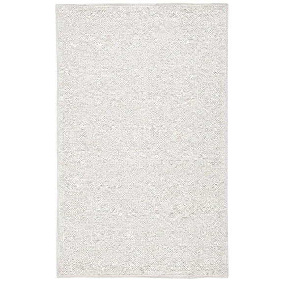 SAFAVIEH Martha Stewart Tufted Wool Area Rug, Light Grey/Taupe, 4' x 6'