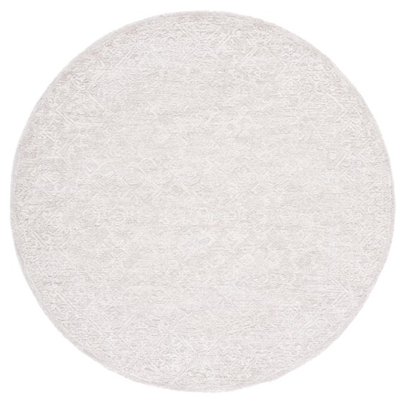 SAFAVIEH Martha Stewart Tufted Wool Area Rug, Light Grey/Taupe, 6' x 6' Round